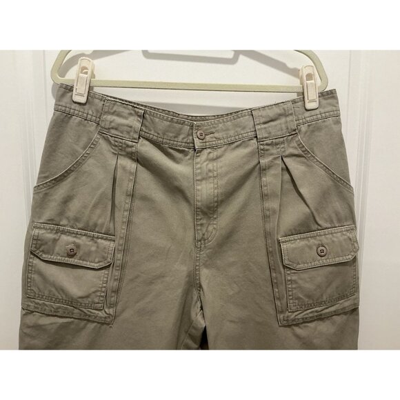 Cabelas Hiker Pant Size 36x32 (31.5 Msmt) Tan 7 Pocket Zip Button Closure - Picture 2 of 13